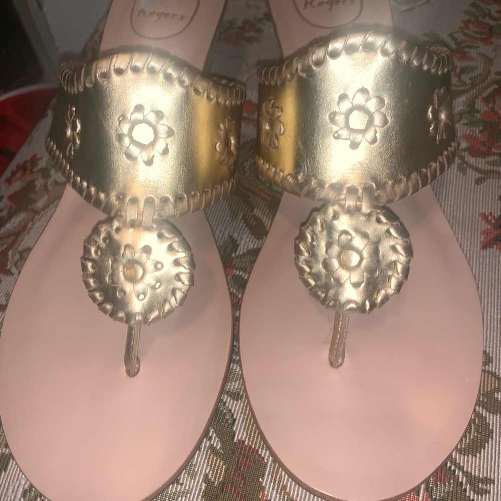 Jack Rogers Gold Wedge Sandals 👡